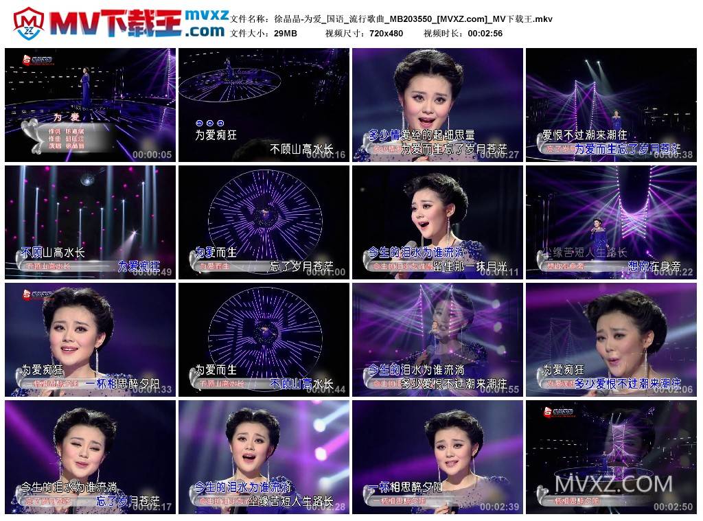 徐晶晶-为爱_国语_流行歌曲_MB203550